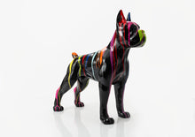 Afbeelding in Gallery-weergave laden, Beeld hond Boxer Zwart Verfstrepen Groot 90 cm (voor binnen en buiten)
