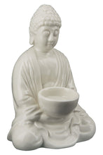 Afbeelding in Gallery-weergave laden, Beeld Boeddha voor kaars - Wit porselein - 18 cm
