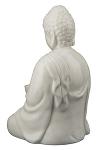 Beeld Boeddha voor kaars - Wit porselein - 18 cm