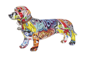 Beeld Pop-art Hond Teckel - L 36 cm