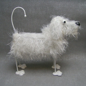 Metalen Hond Plush Wit - 23 cm (kleinste)