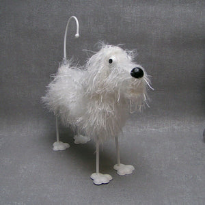 Metalen Hond Plush Wit - 23 cm (kleinste)