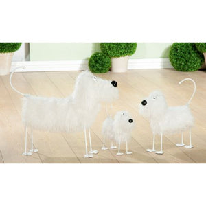 Metalen Hond Plush Wit - 45 cm (grootste)