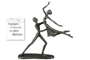 Beeld Danspaar Ijzer Zwart - 17 cm